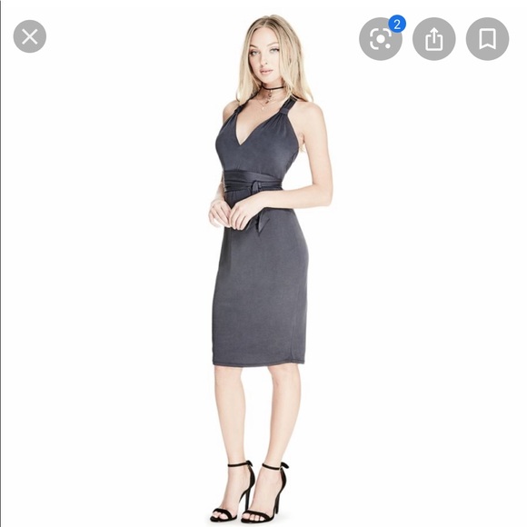 Guess Joan Halter v-neck tie waist dress - Picture 2 of 5